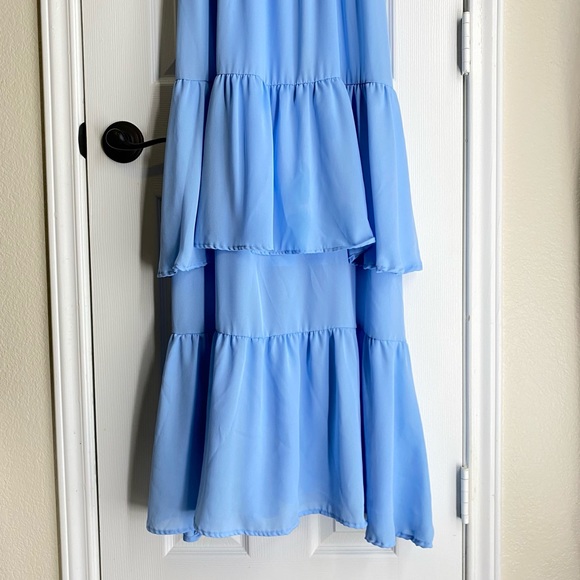 Pinkblush Chiffon Tiered Ruffle Maternity Dress - Picture 4 of 6